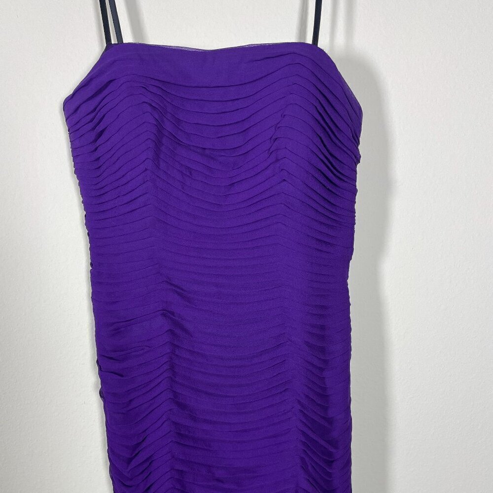 Kurt Thomas Women's Strapless Purple Wedding Ball Gown Chiffon Layered Size: 0 - Picture 3 of 6